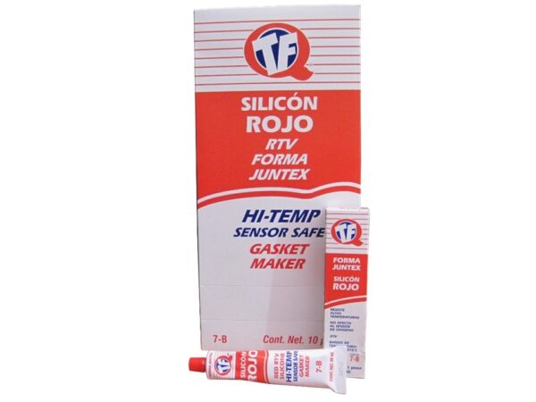 Silicon Junta Rojo Tubo 80ml (75g) Exhibidor 10 Piezas